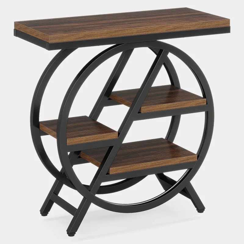 4-Tier End Table, Small Side Table Snack Table with Storage Shelves - Image 11