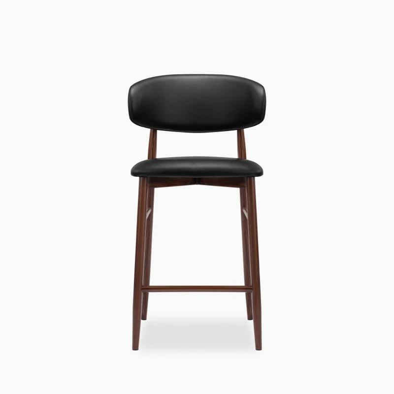 Curved Backrest Modern Fabric Upholstered Bar Stool - Image 8