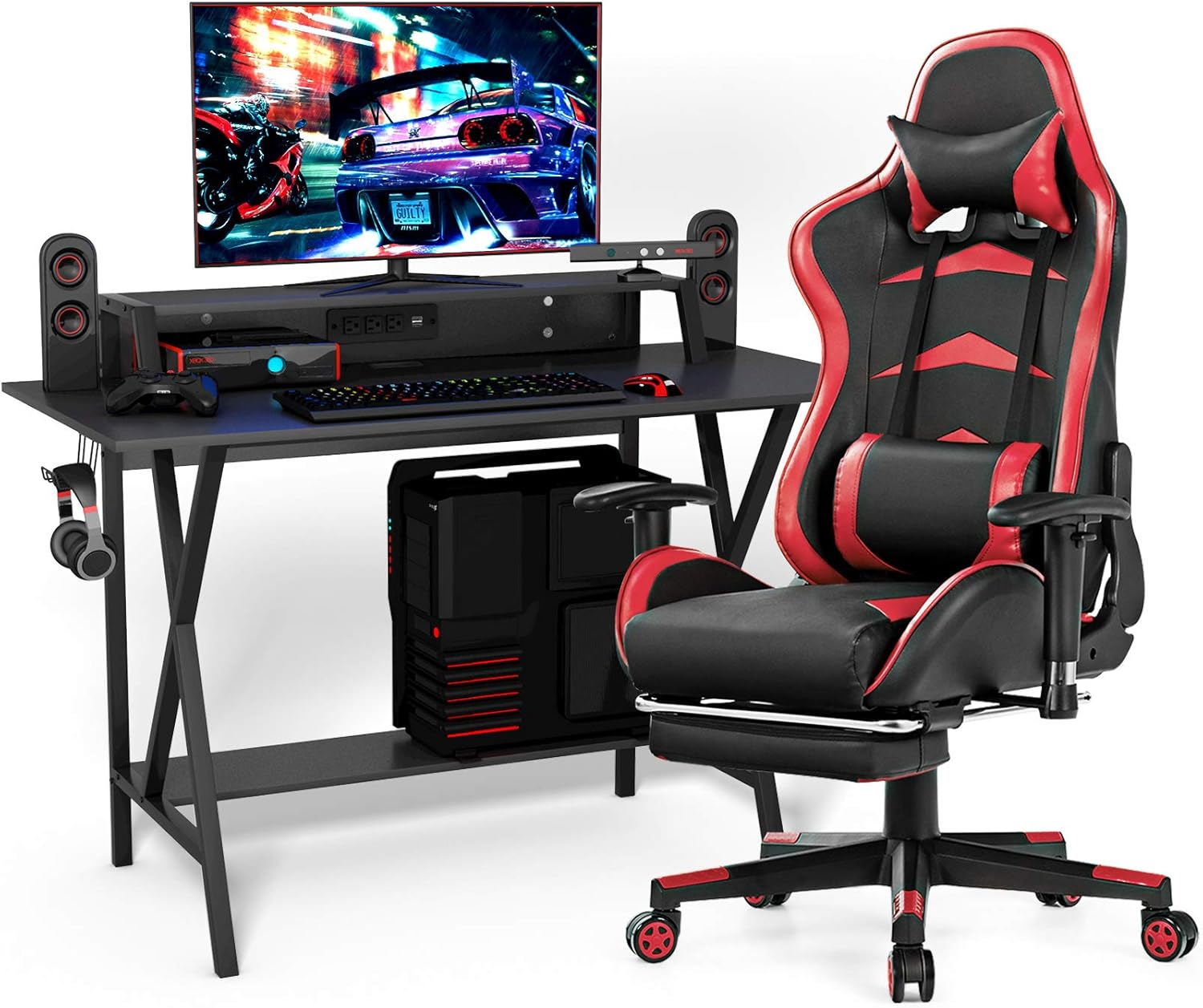 Gaming Desk + Gaming Chair