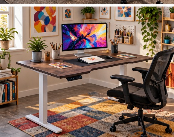 Electric Height Adjustable Standing Desk Motorized Stand Desk 120CM for Home Office - Image 3