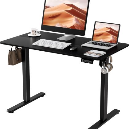 Electric Height Adjustable Standing Desk Motorized Stand Desk with Splicing Top for Home Office