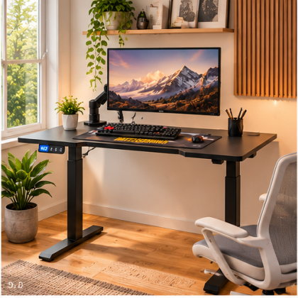 Electric Height Adjustable Standing Desk Motorized Stand Desk 120CM for Home Office