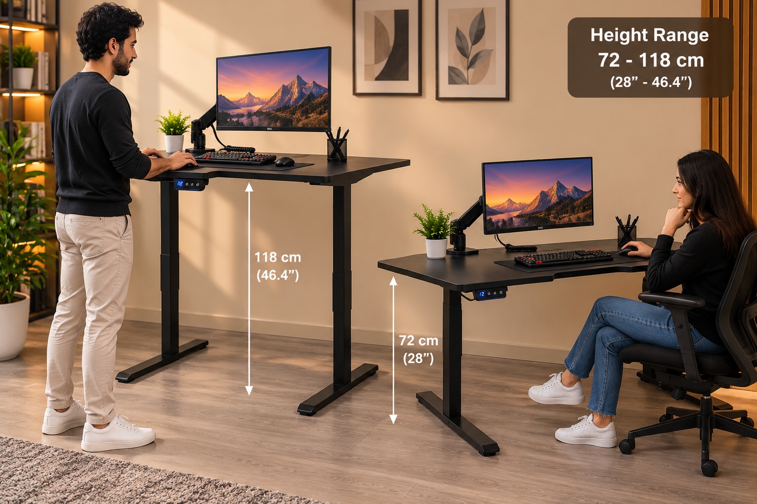 Electric Height Adjustable Standing Desk Motorized Stand Desk 120CM for Home Office - Image 5